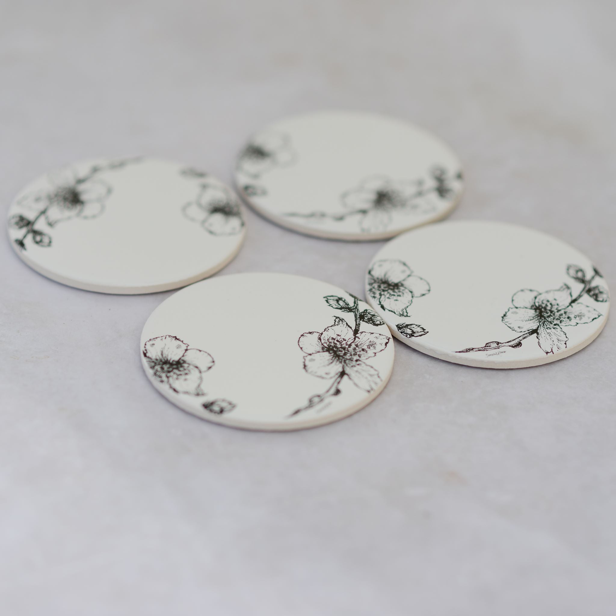 Set of Four Floral Design Coasters - Sarah Horne Botanicals
