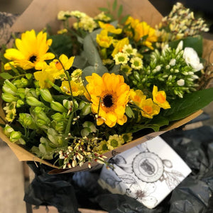 glorious yellow freesia bouquet