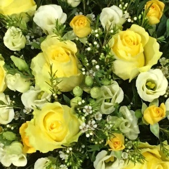 Rose and Spray Rose Coffin Spray