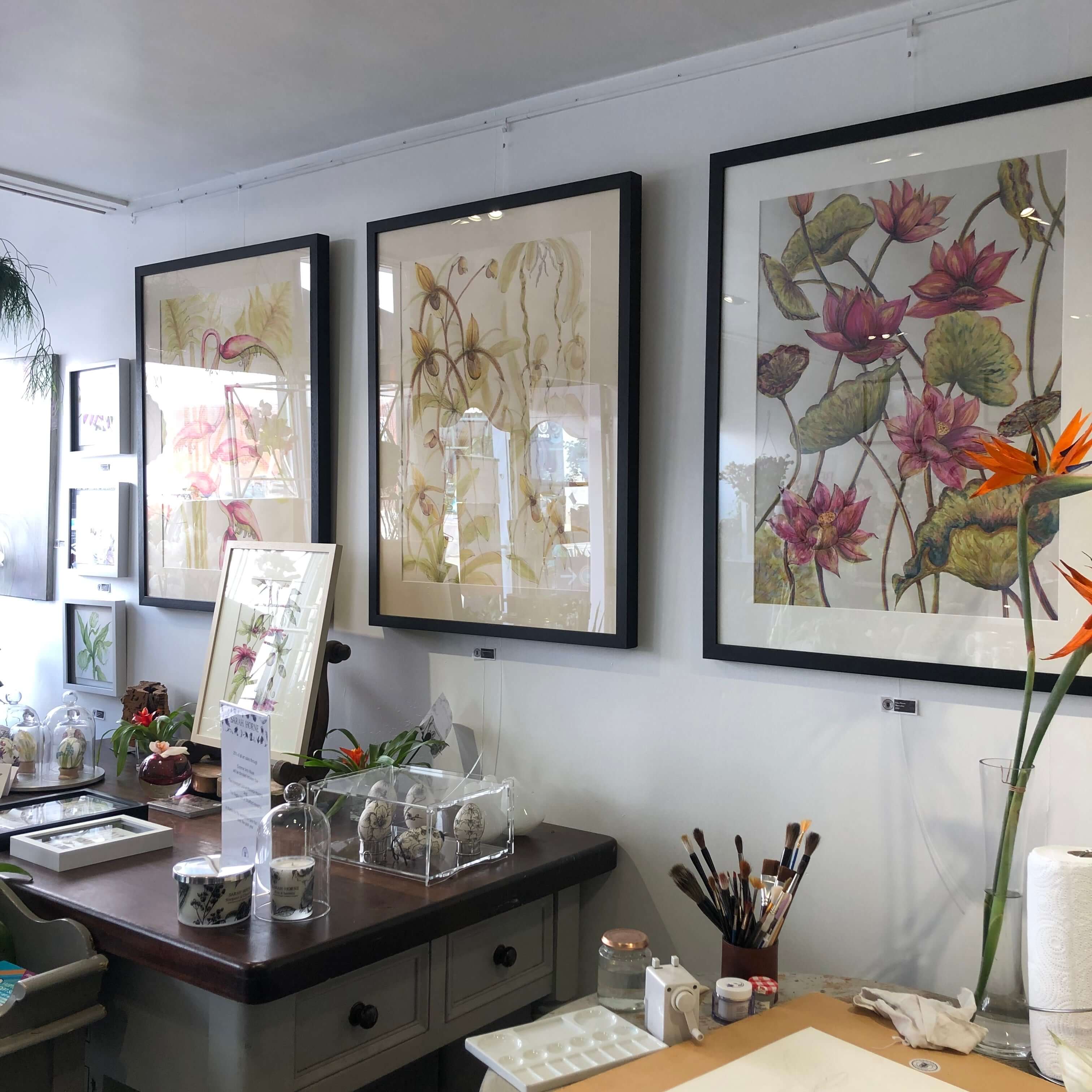 Lotus Flowers Ink Painting SOLD - Sarah Horne Botanicals