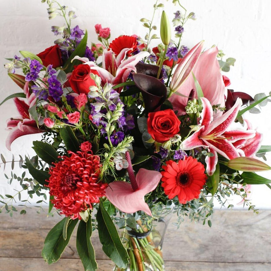 luxury designer bouquet in bright colours