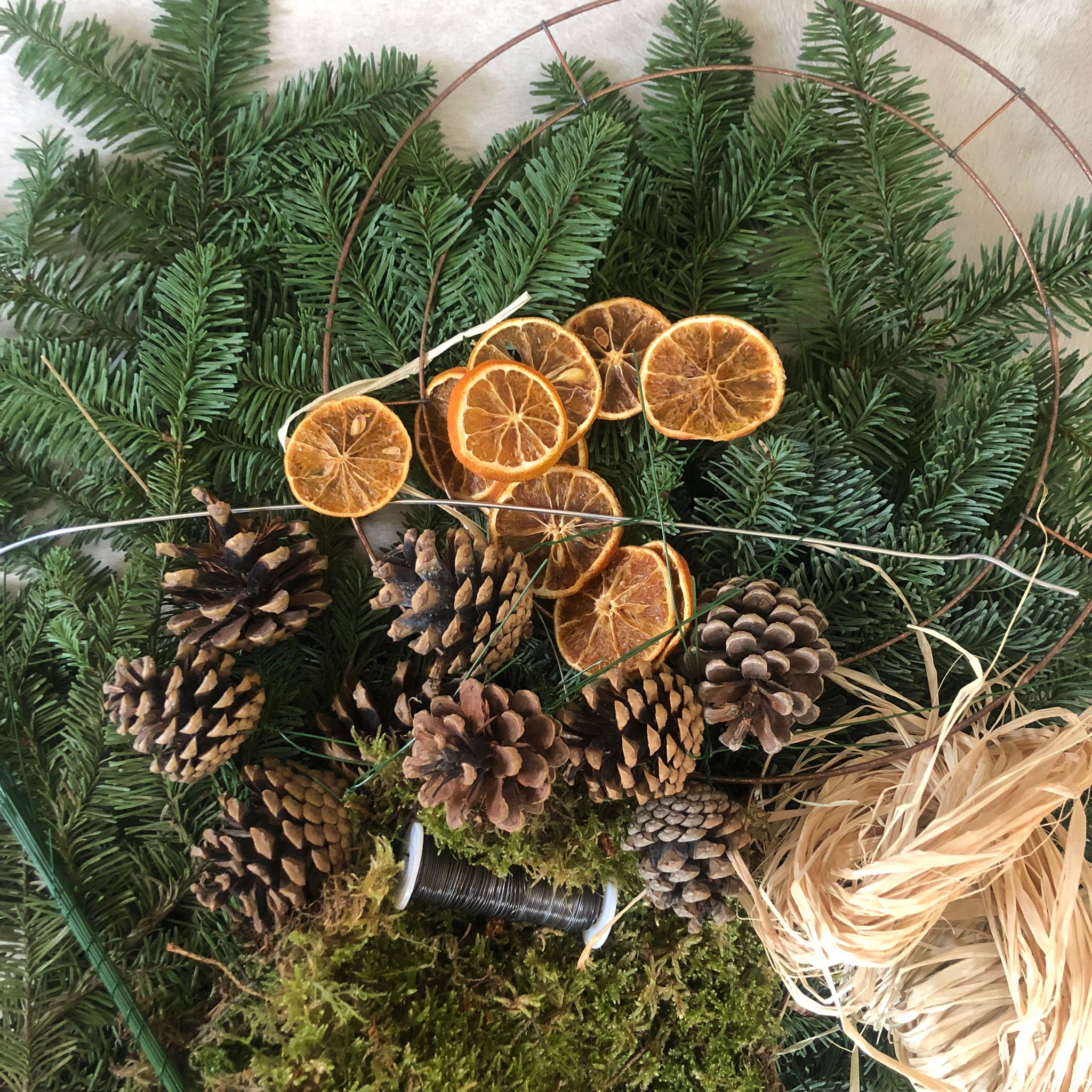 create your own Christmas door wreath