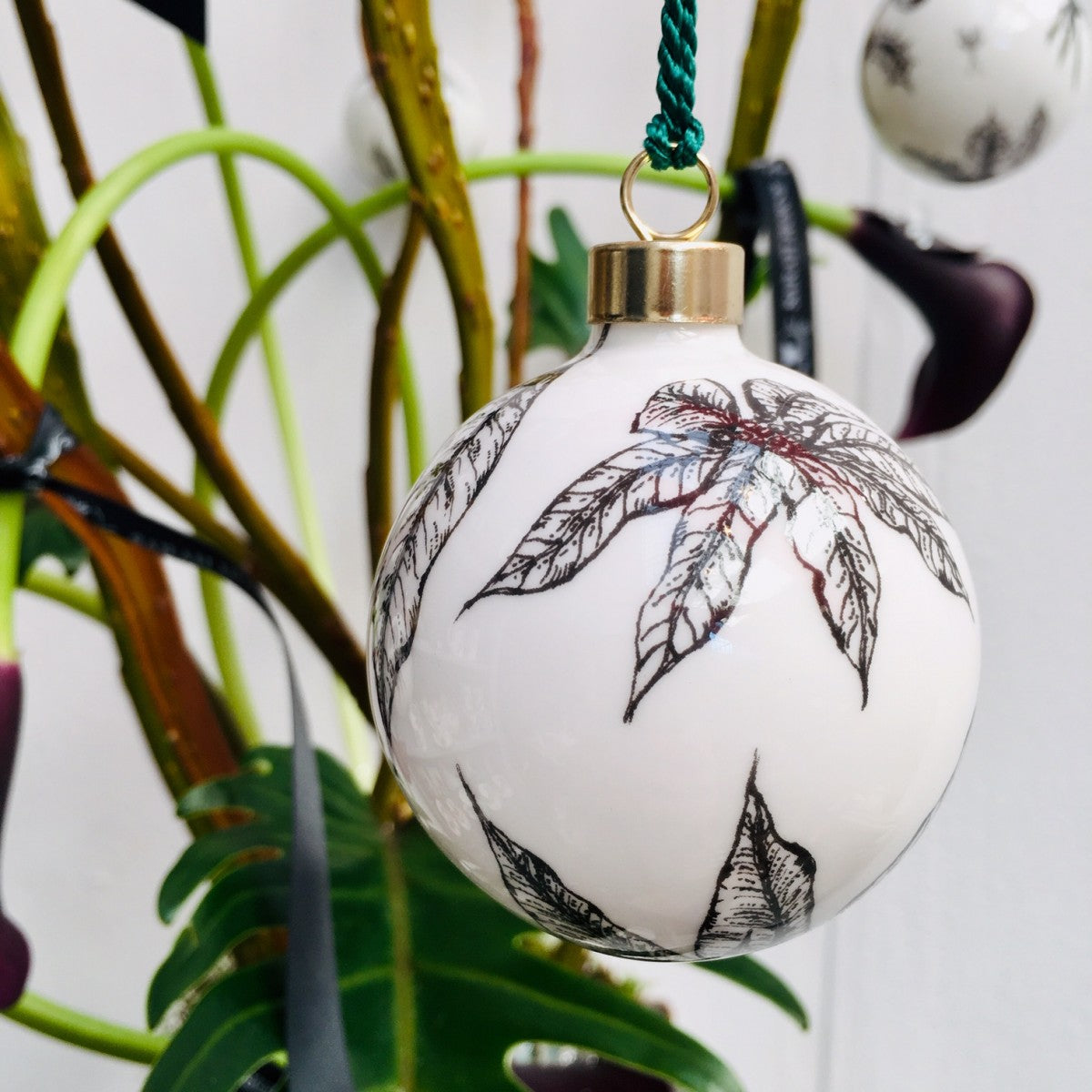 poinsettia design bauble