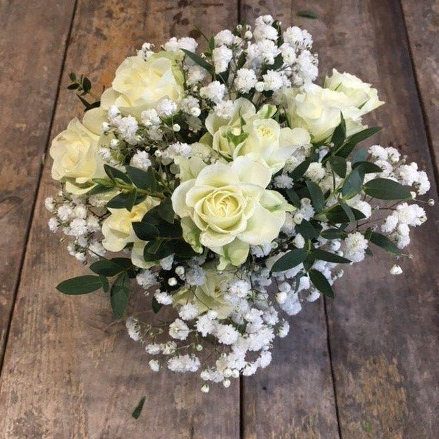 lemon roses and gypsophilia