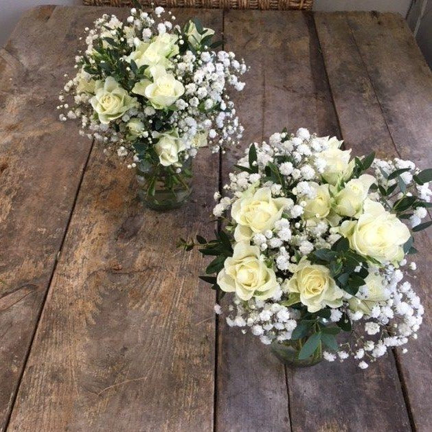 lemon roses and gypsophilia