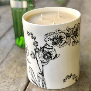 large luxury fine bone china orchid deign vase candle