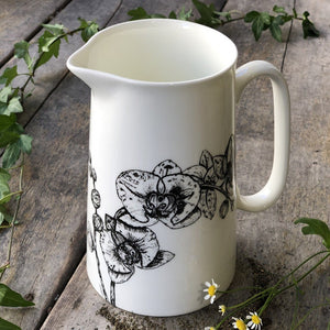 Orchid design 2 pint fine bone china jug