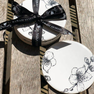 Set of Four Floral Design Coasters