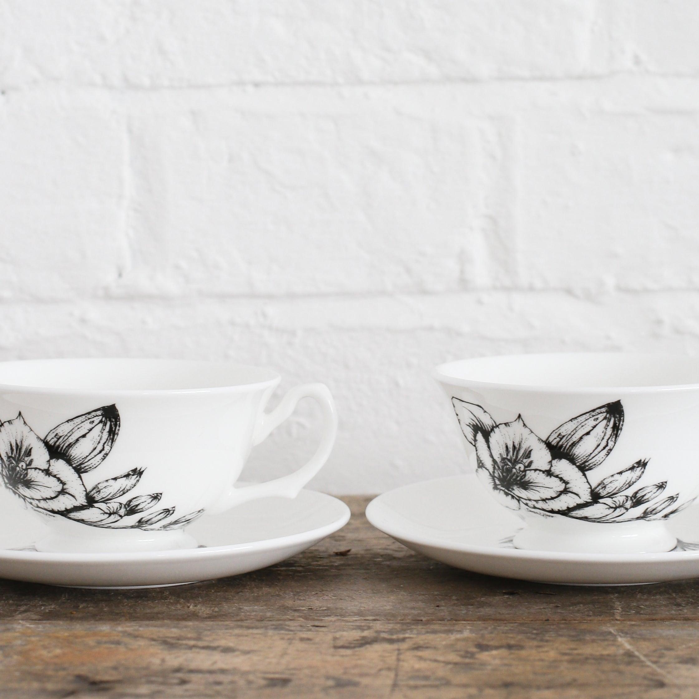 Fine Bone China Cup Duo Freesia & Orange Blossom