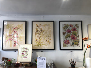 Lotus Flowers Ink Painting SOLD - Sarah Horne Botanicals