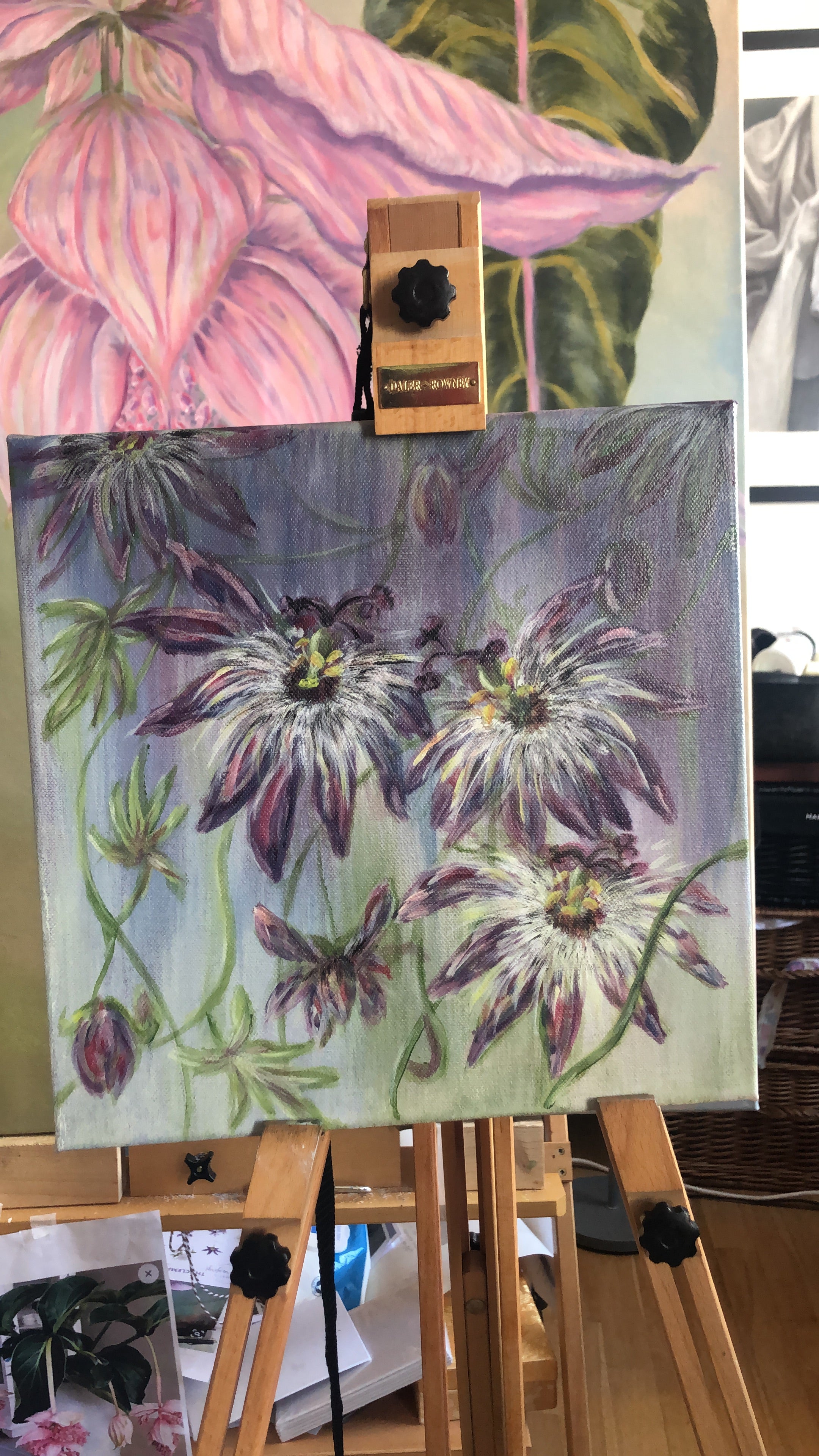 Small Passiflora Study Acrylic Painting