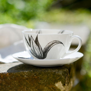 Floral Cappuccino Cup & Saucer Fine Bone China.