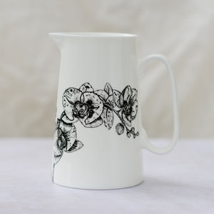 orchid design fine bone china jug