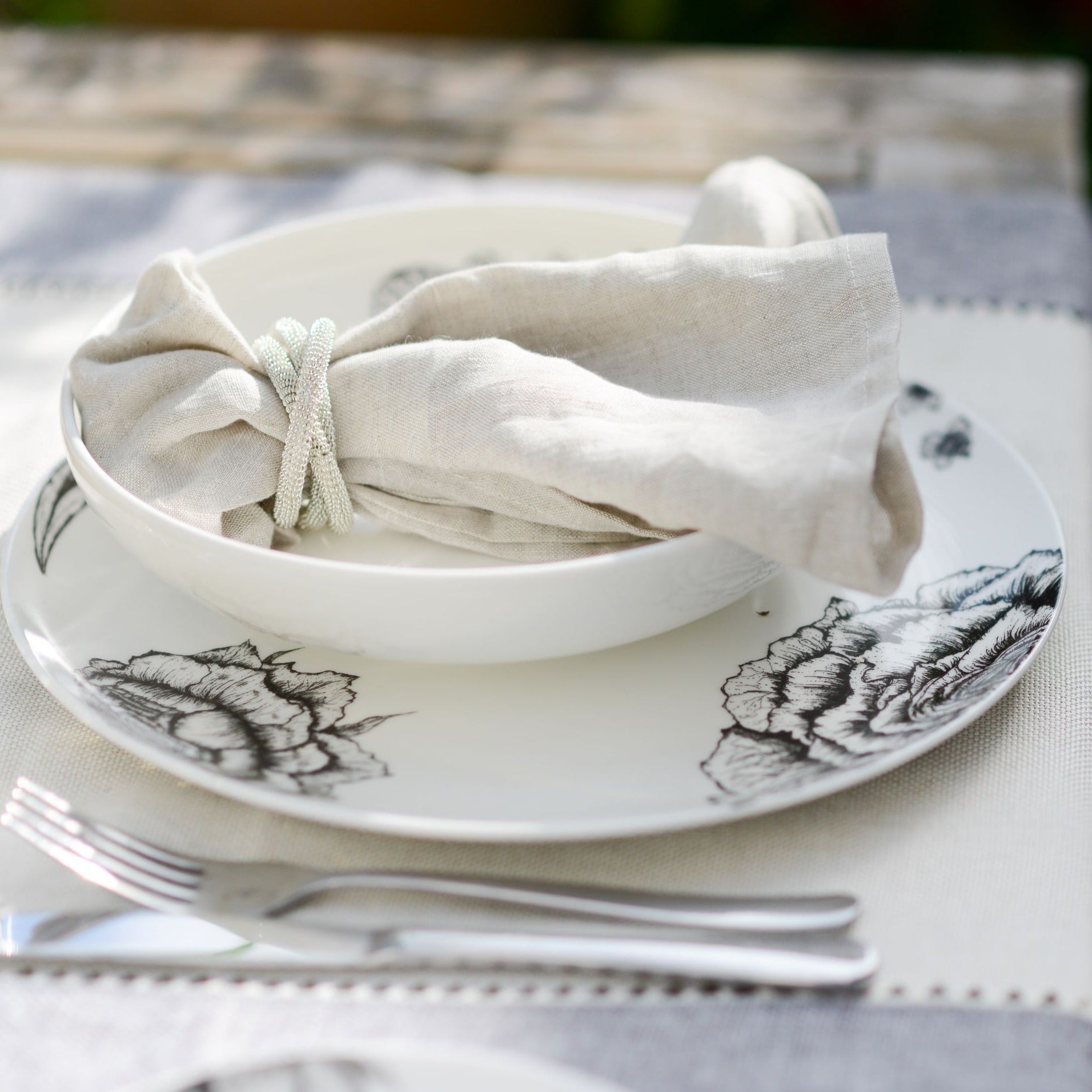 Floral bone china dinner service