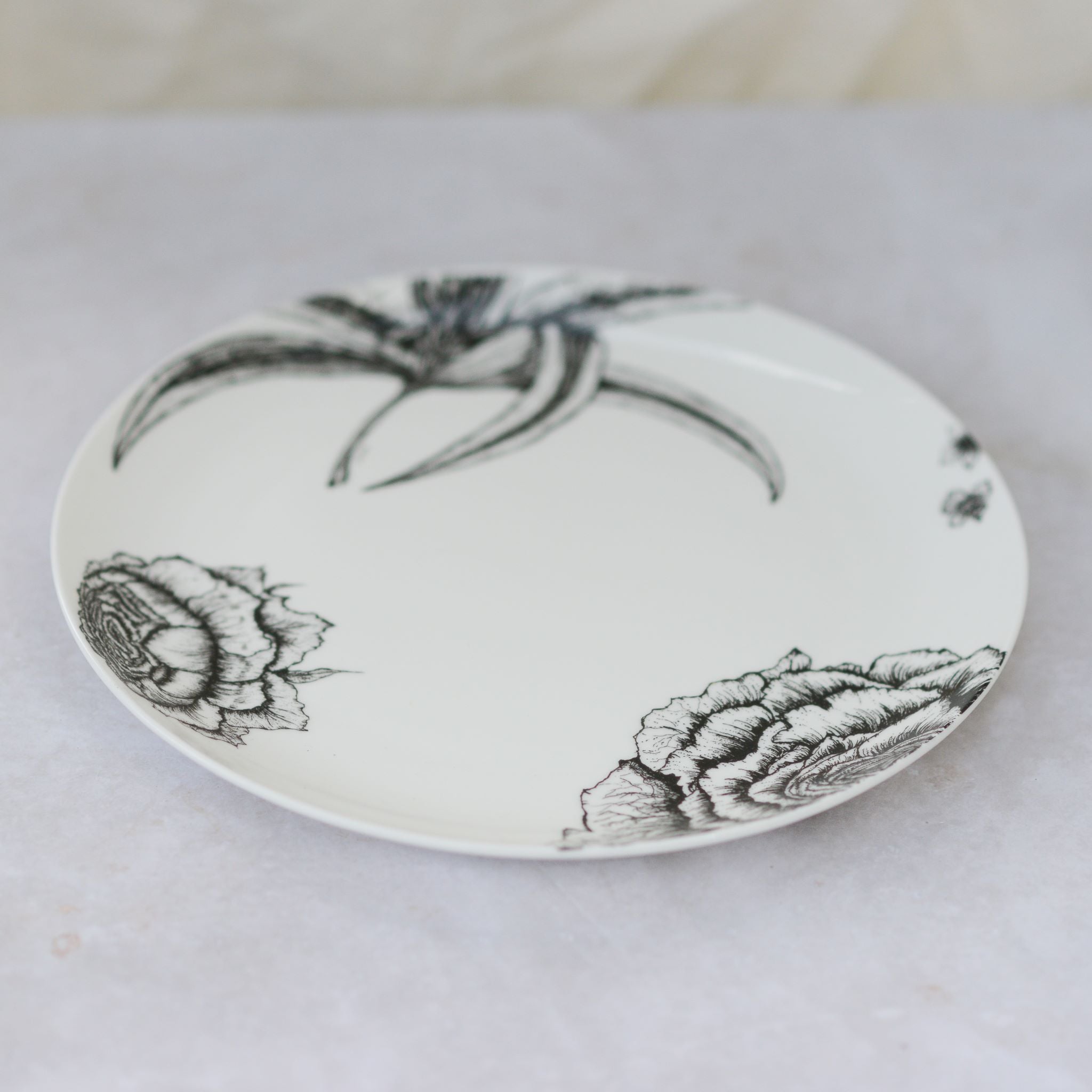 Floral bone china dinner plate