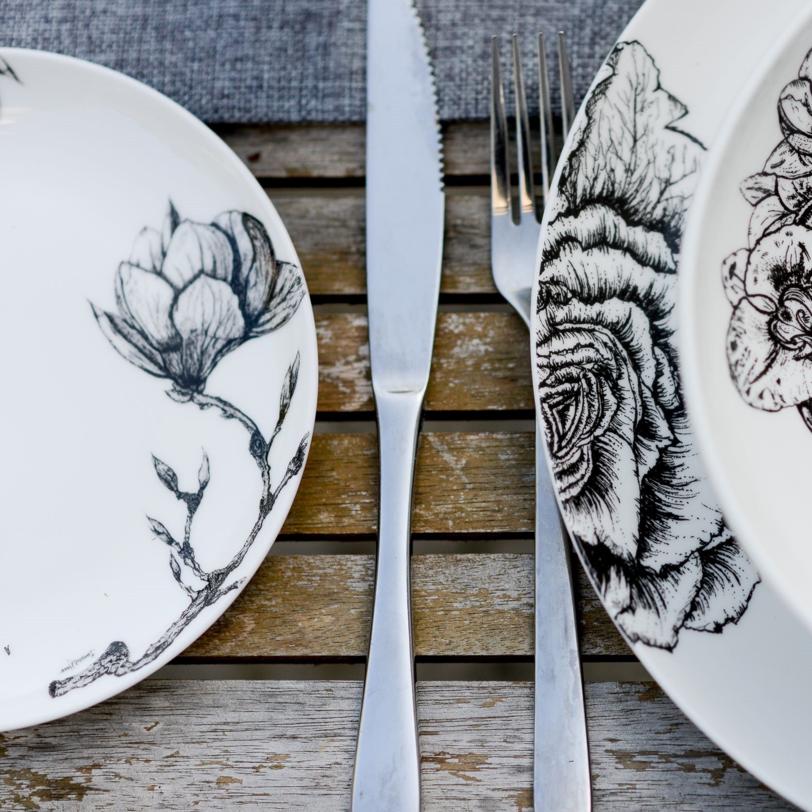 Botanical bone china crockery 