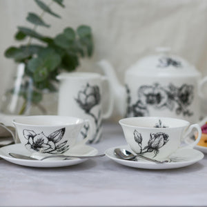 Pair of botanical tea cups