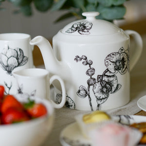 orchid design teapot 