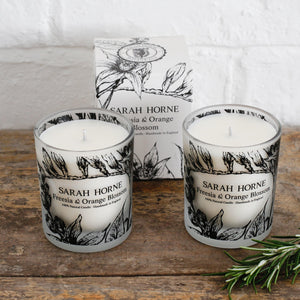 natural scented candle duo freesia orange blossom gift