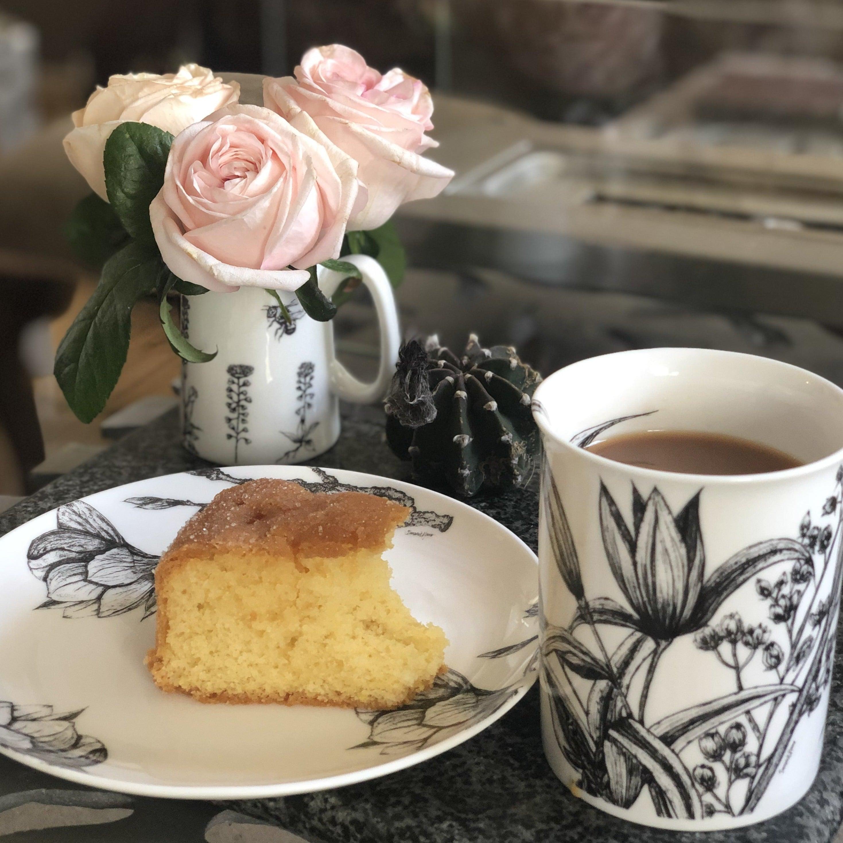 Bone china botanical mug 