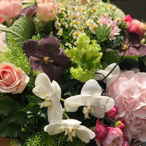 luxury designer bouquet in bright colours