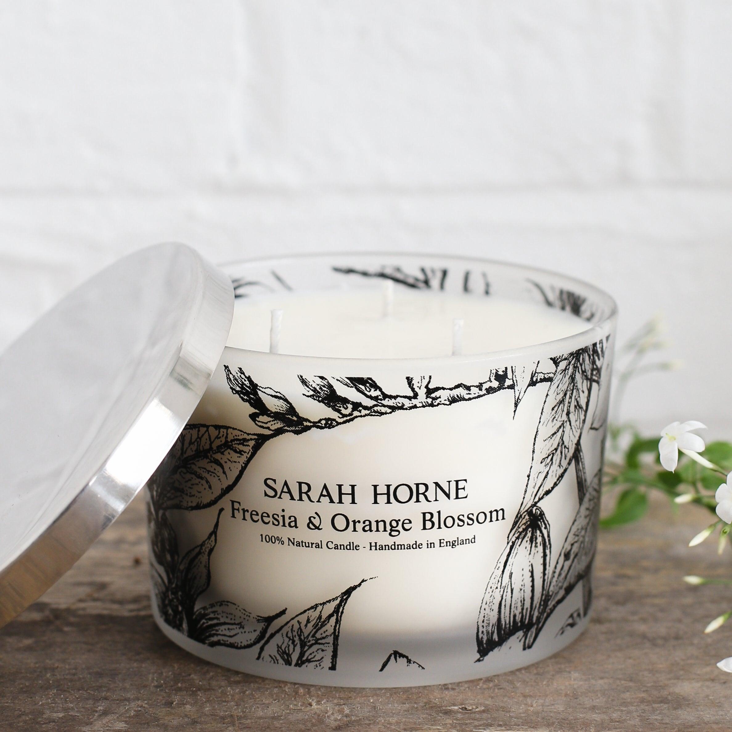natural scented candles 3 wick freesia