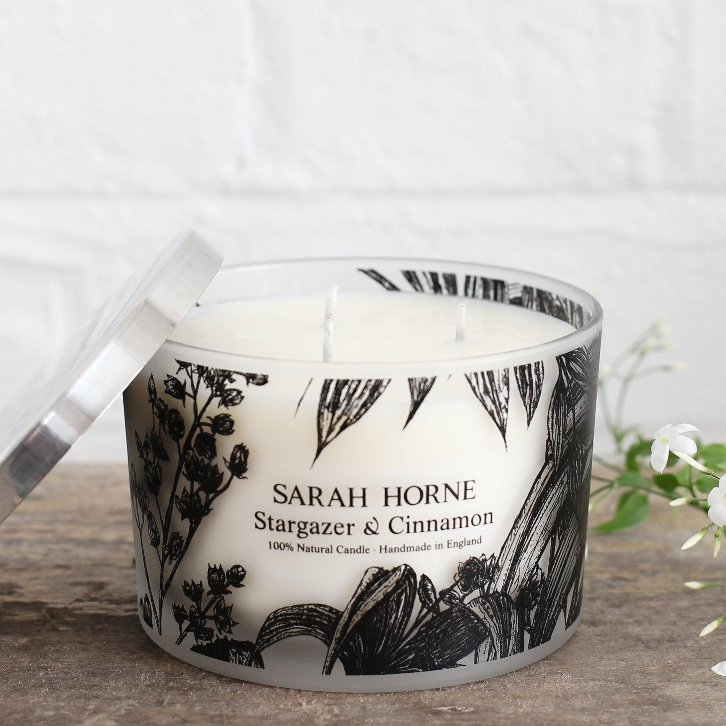 3 wick scented candle stargazer cinnamon