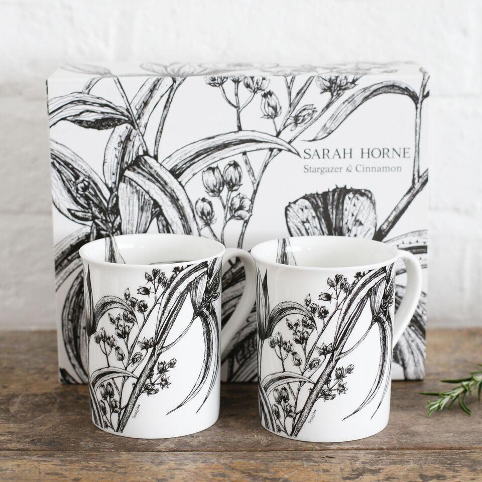 Fine Bone China Mug Duo: Stargazer & Cinnamon