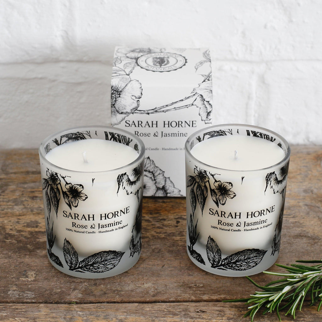 Rose & Jasmine Classic Candle Duo - Sarah Horne Botanicals