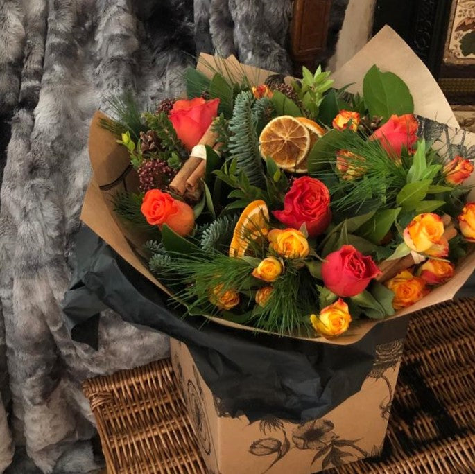 Petite Rustic Christmas Bouquet - Sarah Horne Botanicals