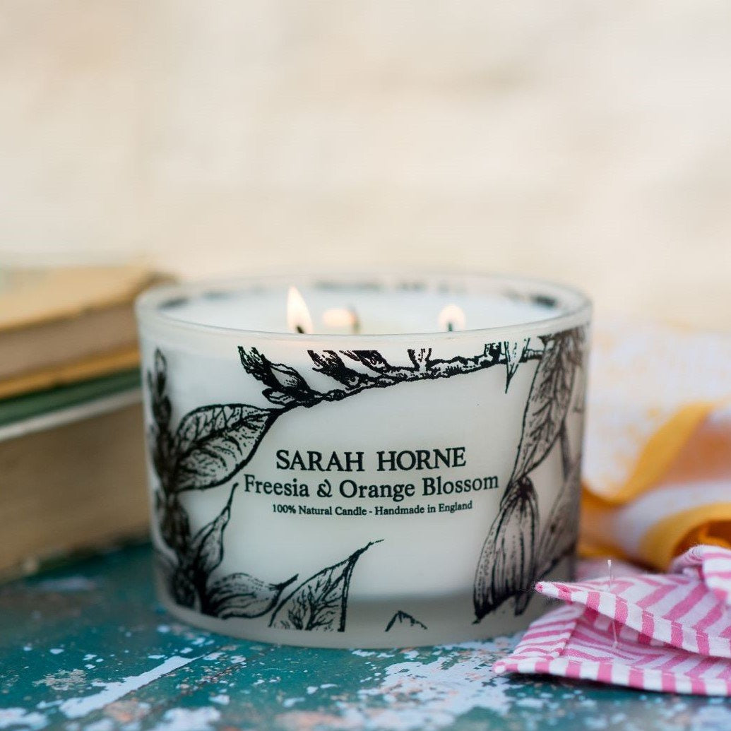 luxury freesia and orange blossom candle