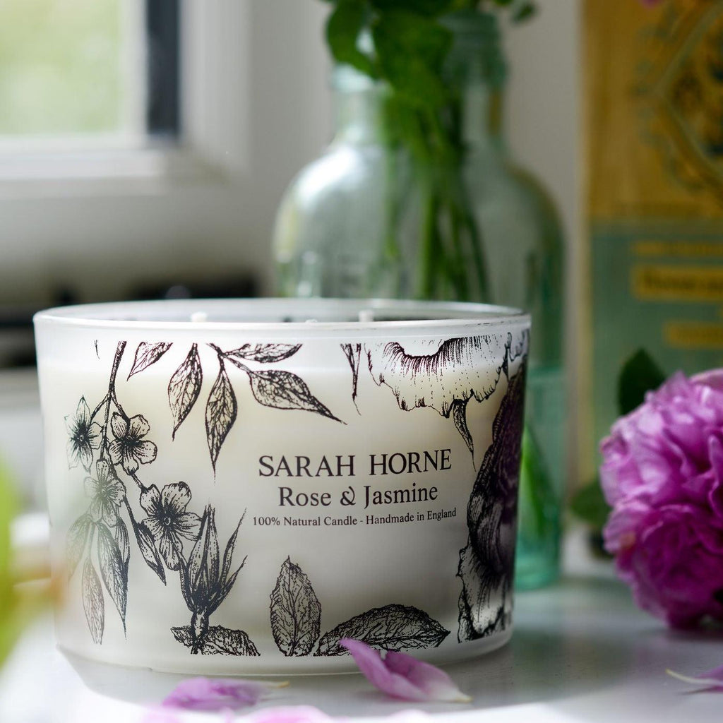Rose & Jasmine 3-Wick Candle - Sarah Horne Botanicals