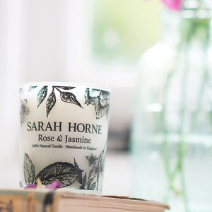 petite rose and jasmine scented candle