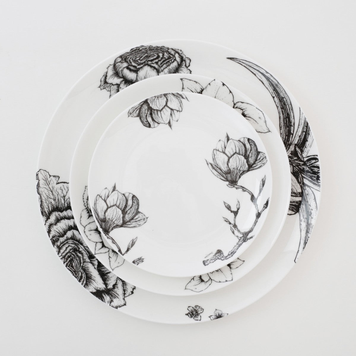 Floral fine bone china plates Sarah Horne Botanicals