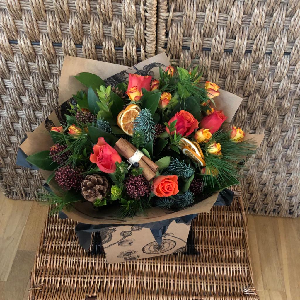 Petite Rustic Christmas Bouquet - Sarah Horne Botanicals