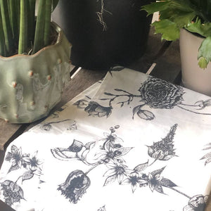 tea towel with botanical print 