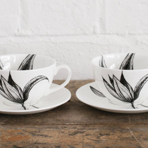 duo of cappuccino cups and saucers 